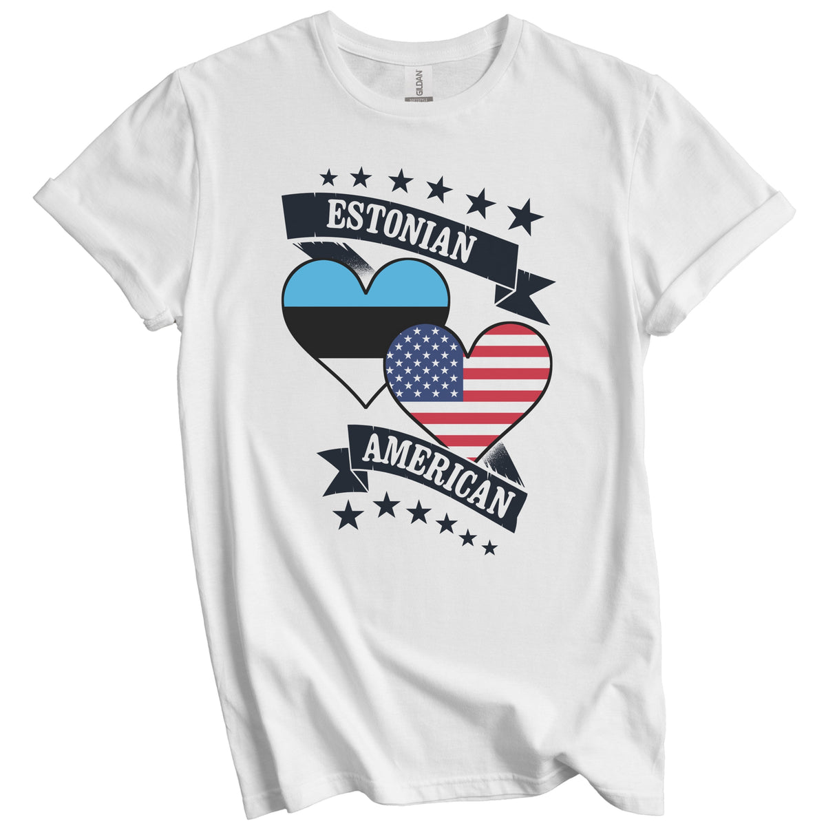 Estonian American Heart Flags Estonia America T-Shirt