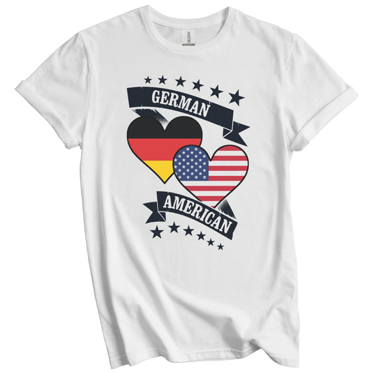 German American Heart Flags Germany America T-Shirt