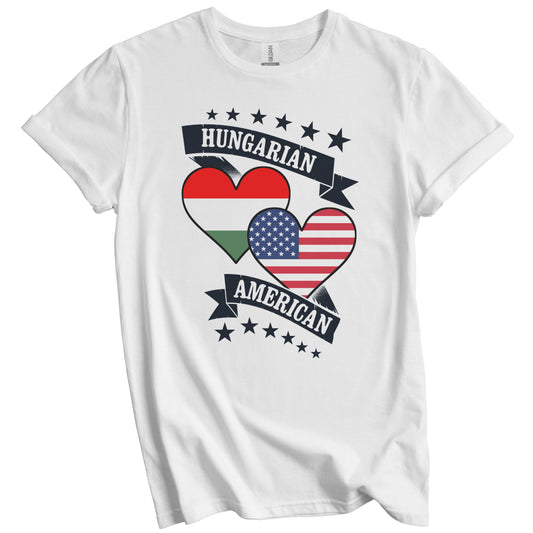 Hungarian American Heart Flags Hungary America T-Shirt