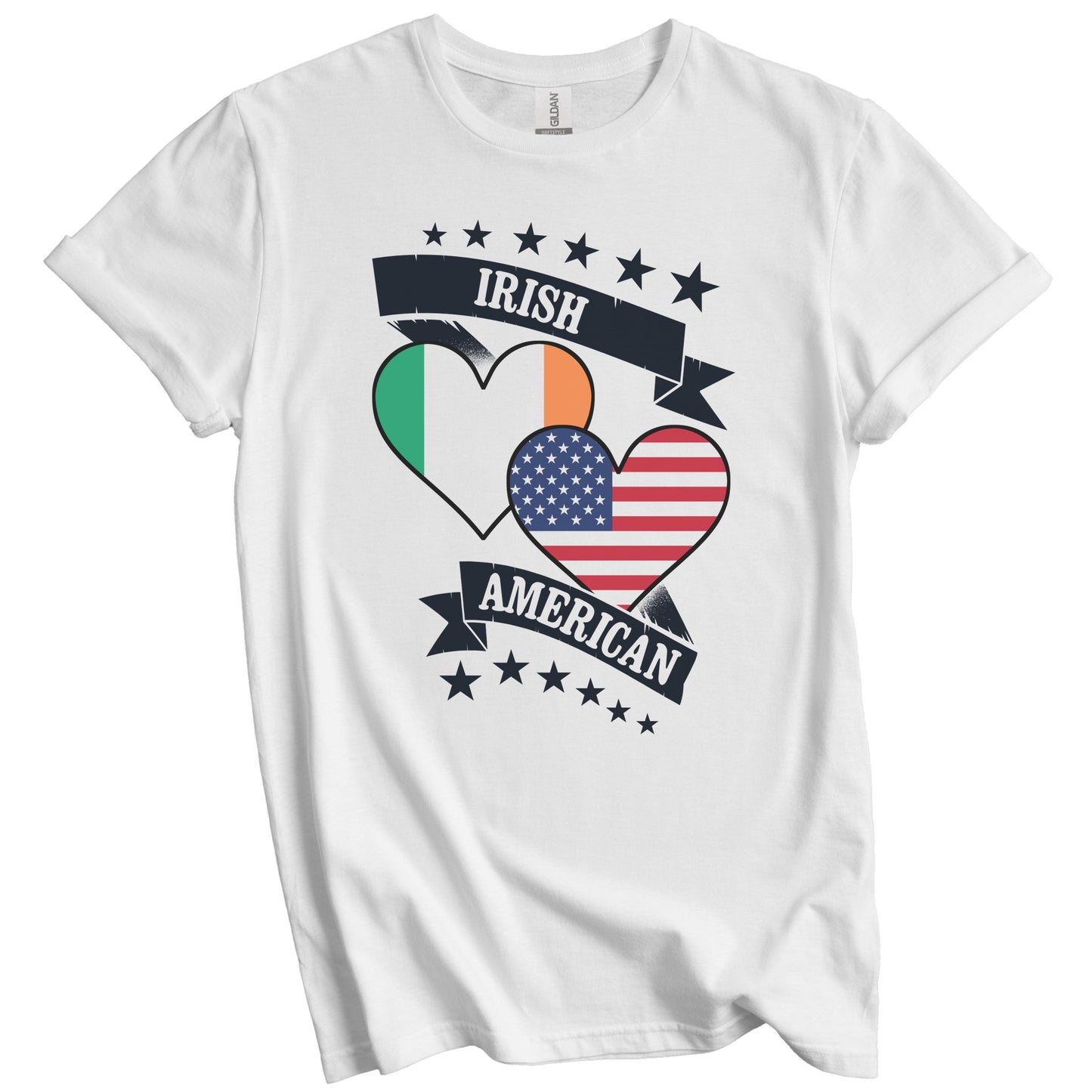 Irish American Heart Flags Ireland America T-Shirt