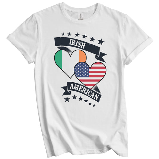 Irish American Heart Flags Ireland America T-Shirt