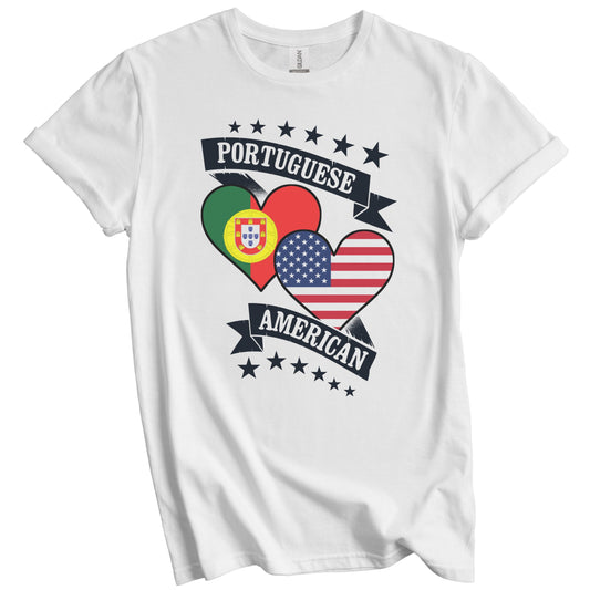 Portuguese American Heart Flags Portugal America T-Shirt