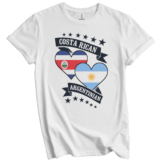 Costa Rican Argentinian Heart Flags Costa Rica Argentina T-Shirt