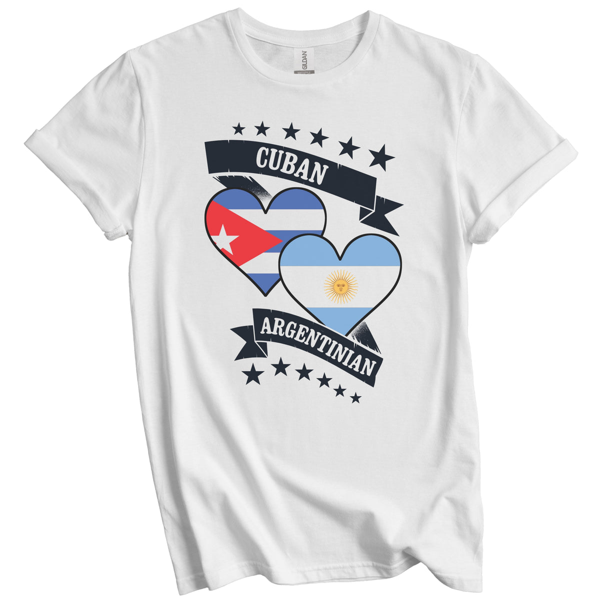 Cuban Argentinian Heart Flags Cuba Argentina T-Shirt