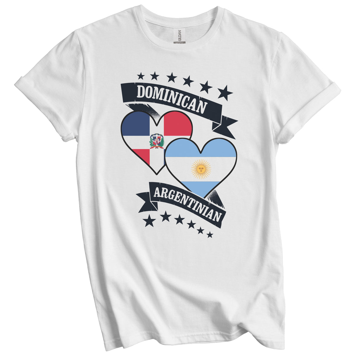 Dominican Argentinian Heart Flags Dominican Republic Argentina T-Shirt