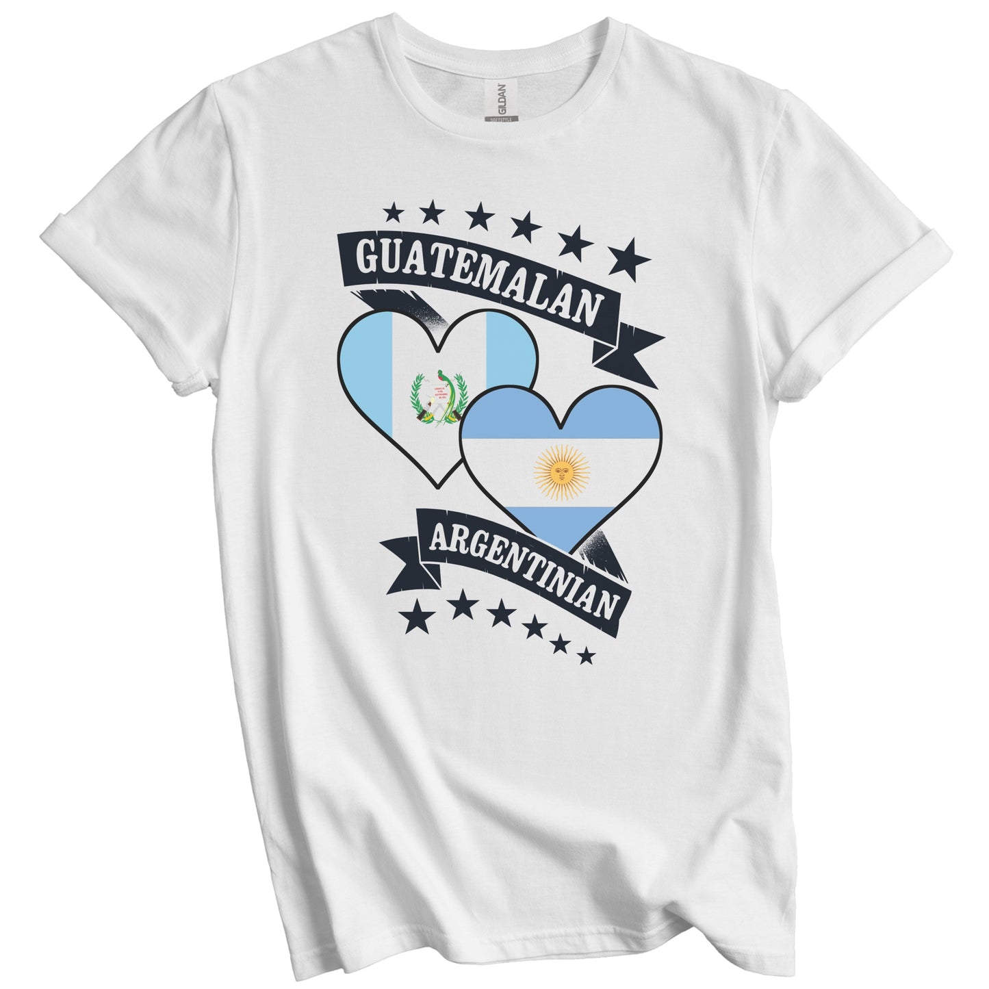 Guatemalan Argentinian Heart Flags Guatemala Argentina T-Shirt