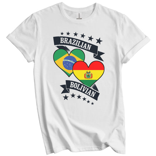 Brazilian Bolivian Heart Flags Brazil Bolivia T-Shirt