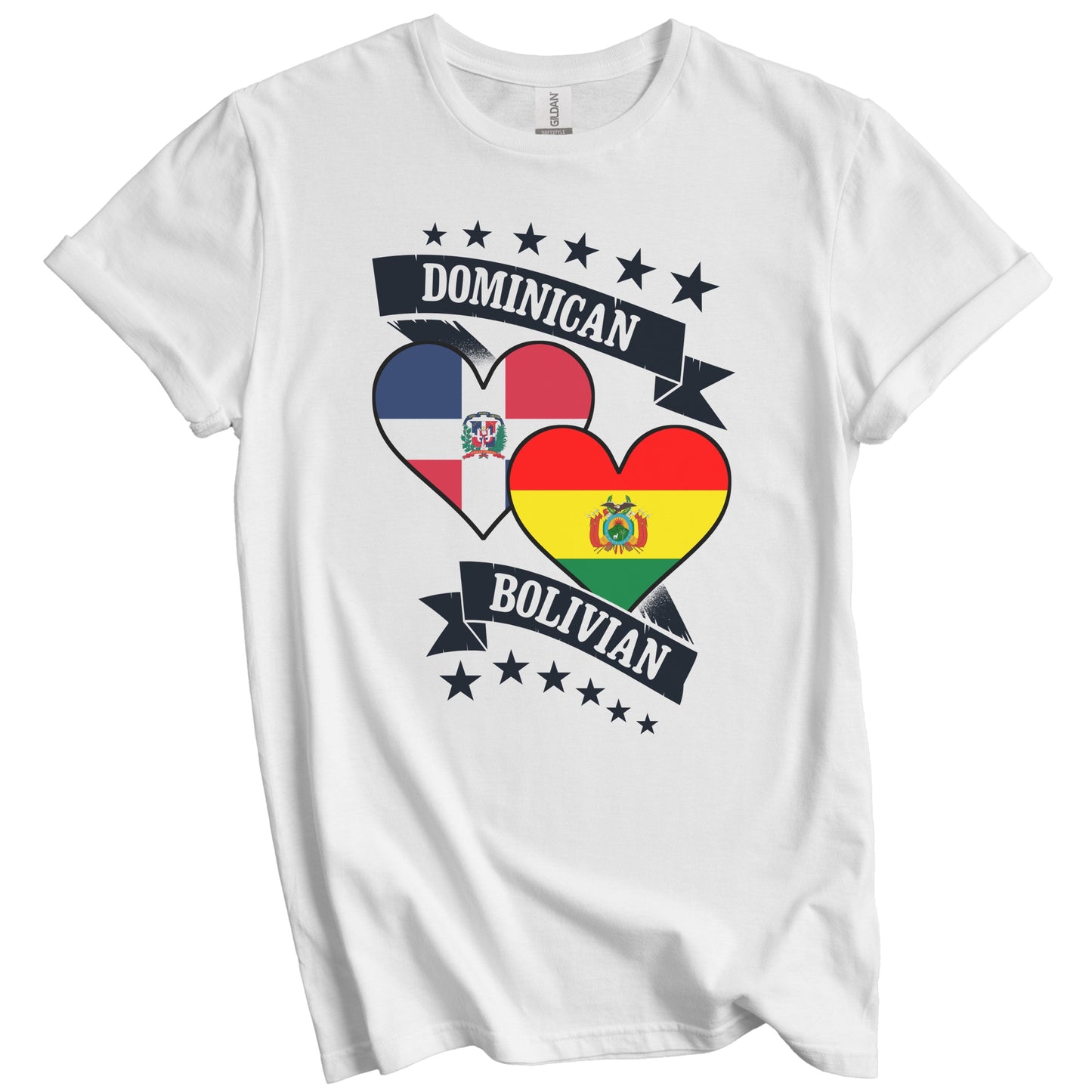 Dominican Bolivian Heart Flags Dominican Republic Bolivia T-Shirt
