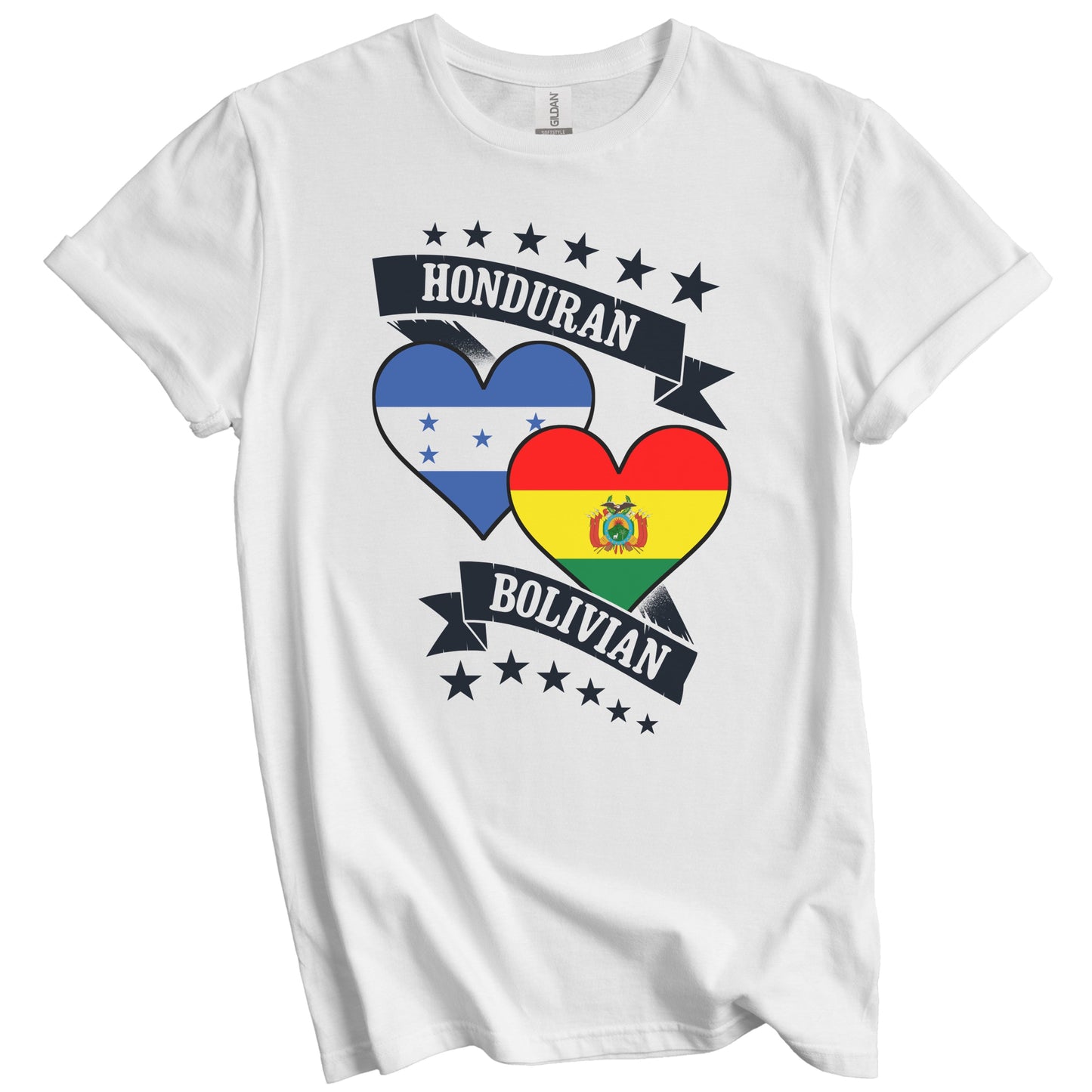 Honduran Bolivian Heart Flags Honduras Bolivia T-Shirt