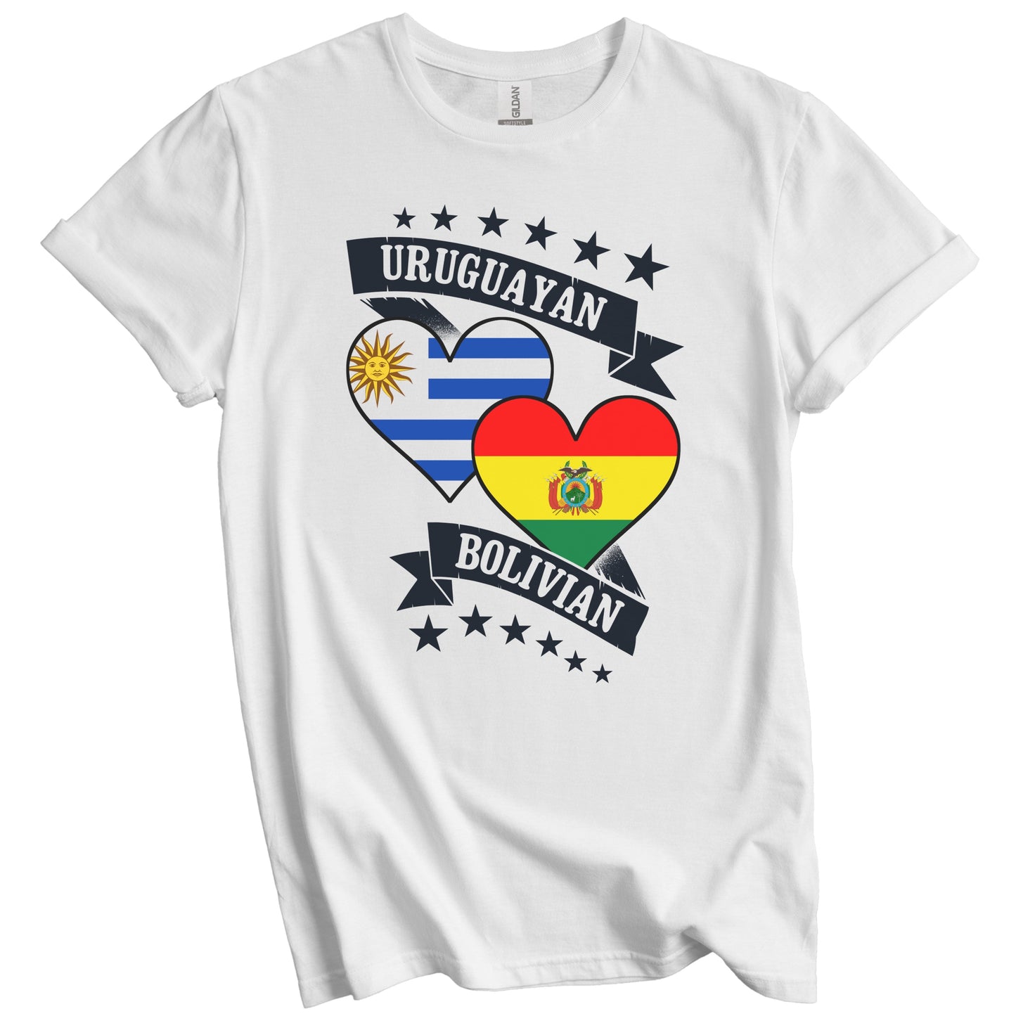 Uruguayan Bolivian Heart Flags Uruguay Bolivia T-Shirt