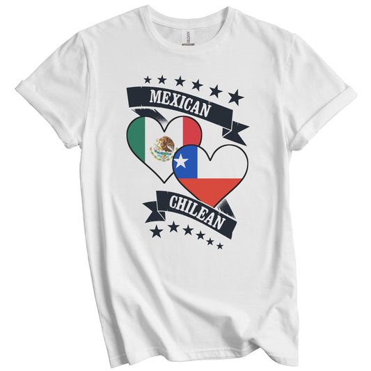 Mexican Chilean Heart Flags Mexico Chile T-Shirt