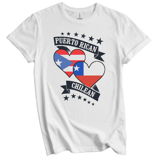 Puerto Rican Chilean Heart Flags Puerto Rico Chile T-Shirt