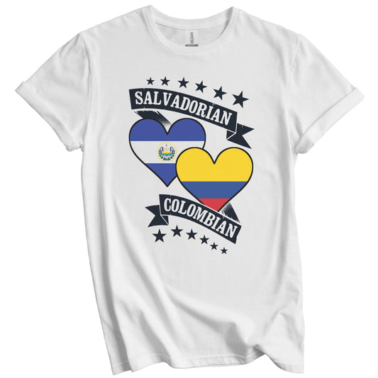 Salvadorian Colombian Heart Flags El Salvador Colombia T-Shirt