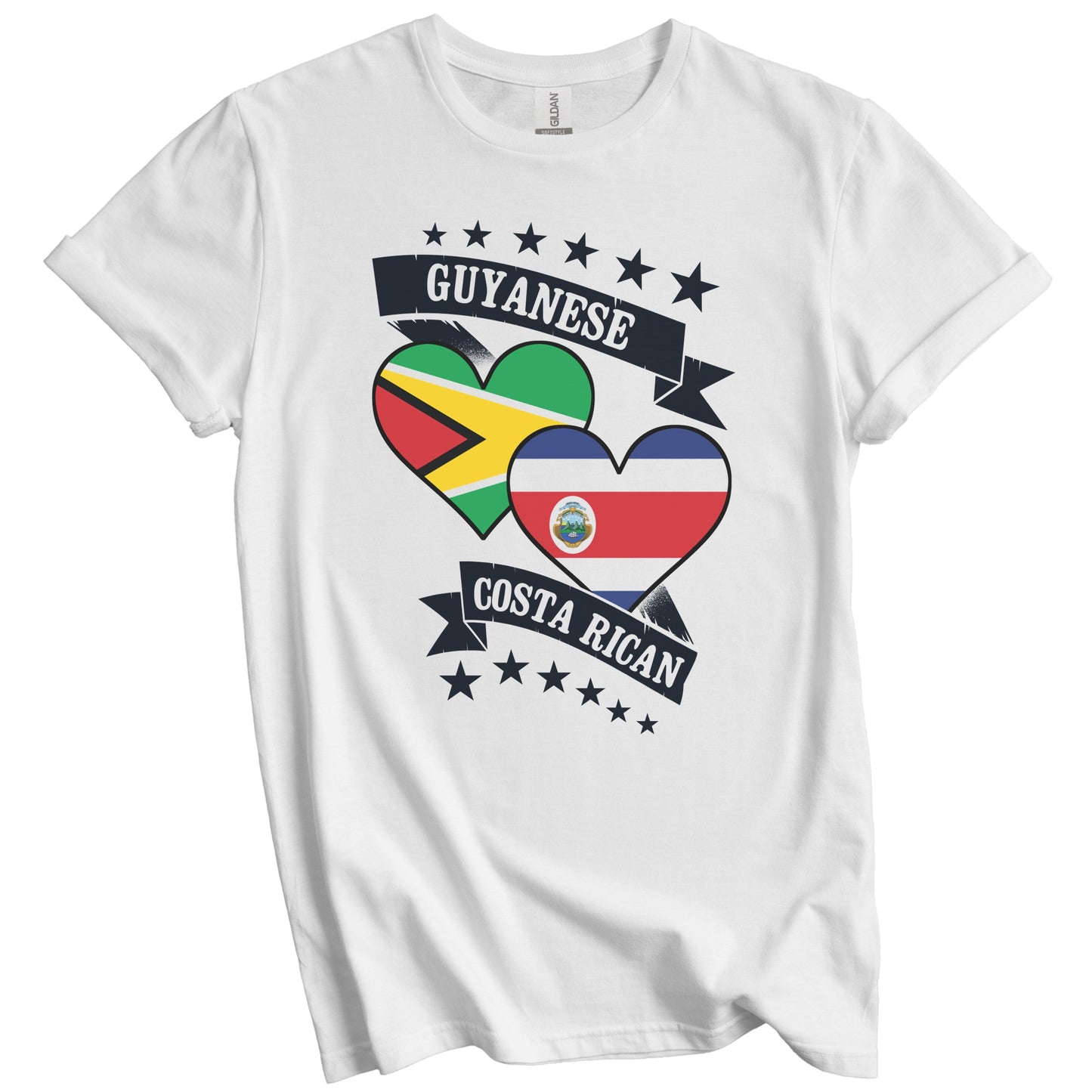 Guyanese Costa Rican Heart Flags Guyana Costa Rica T-Shirt