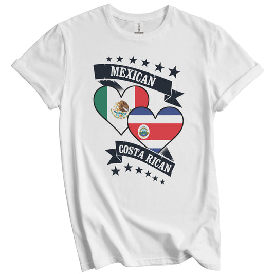 Mexican Costa Rican Heart Flags Mexico Costa Rica T-Shirt