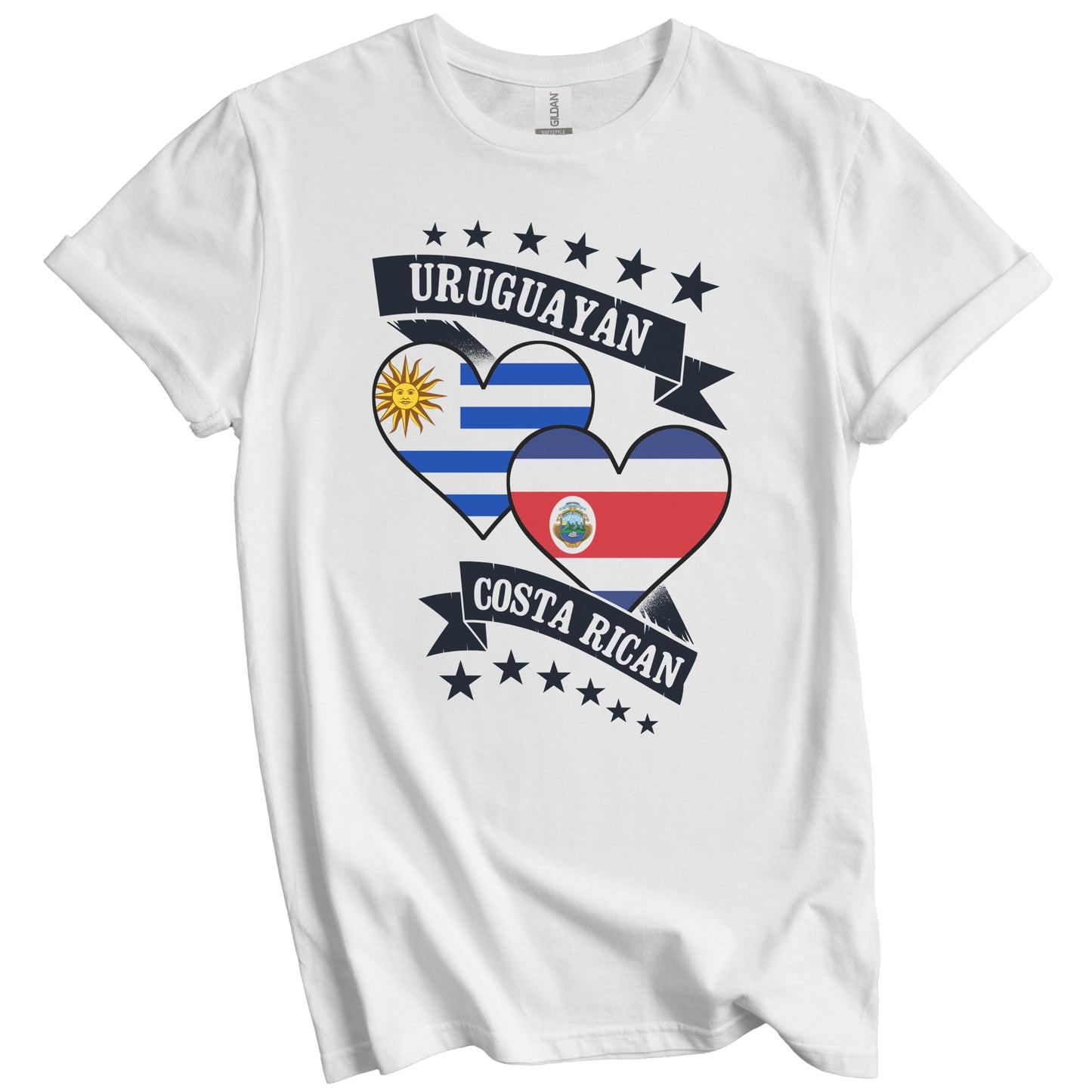Uruguayan Costa Rican Heart Flags Uruguay Costa Rica T-Shirt