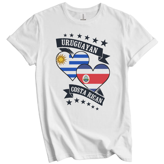 Uruguayan Costa Rican Heart Flags Uruguay Costa Rica T-Shirt