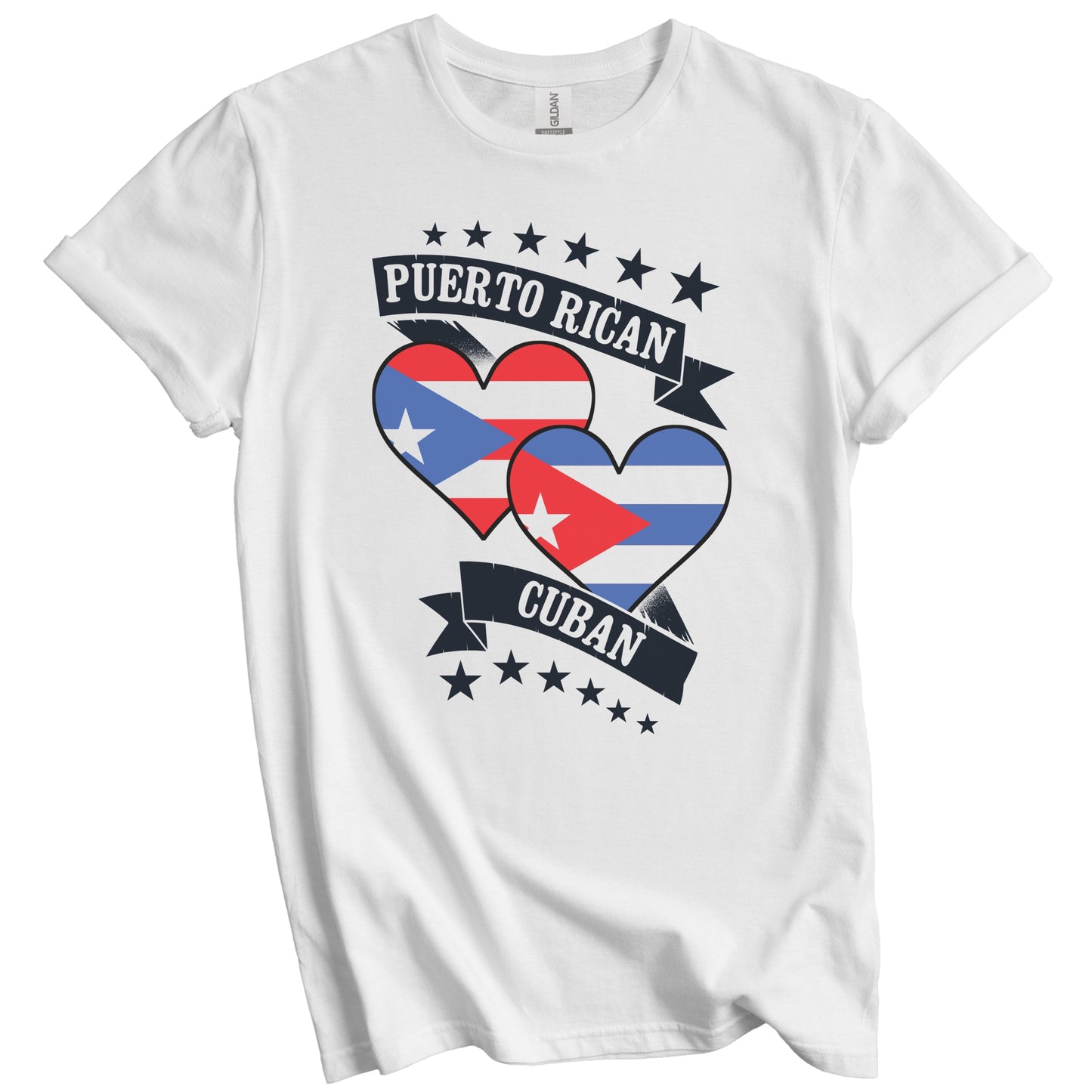 Puerto Rican Cuban Heart Flags Puerto Rico Cuba T-Shirt