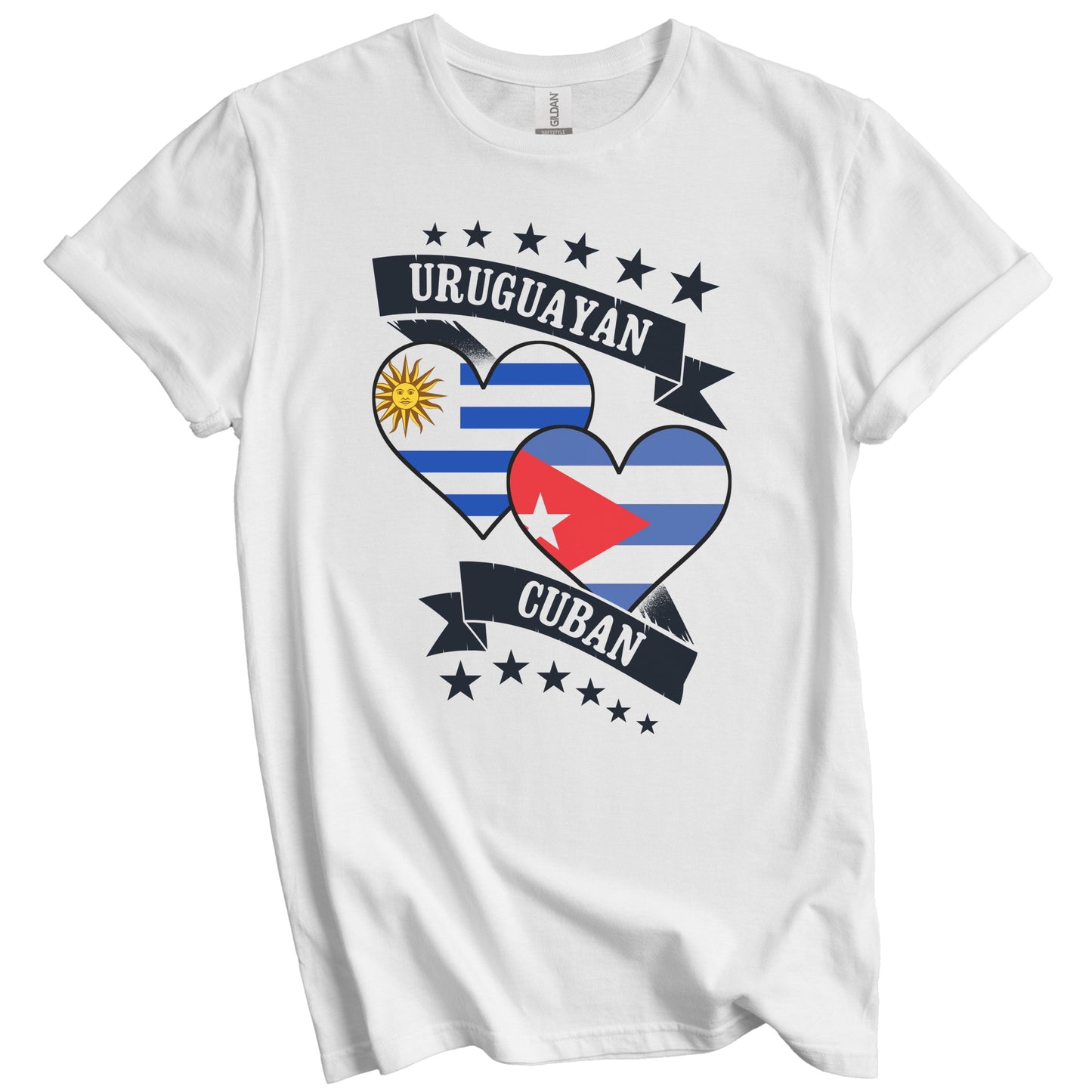 Uruguayan Cuban Heart Flags Uruguay Cuba T-Shirt