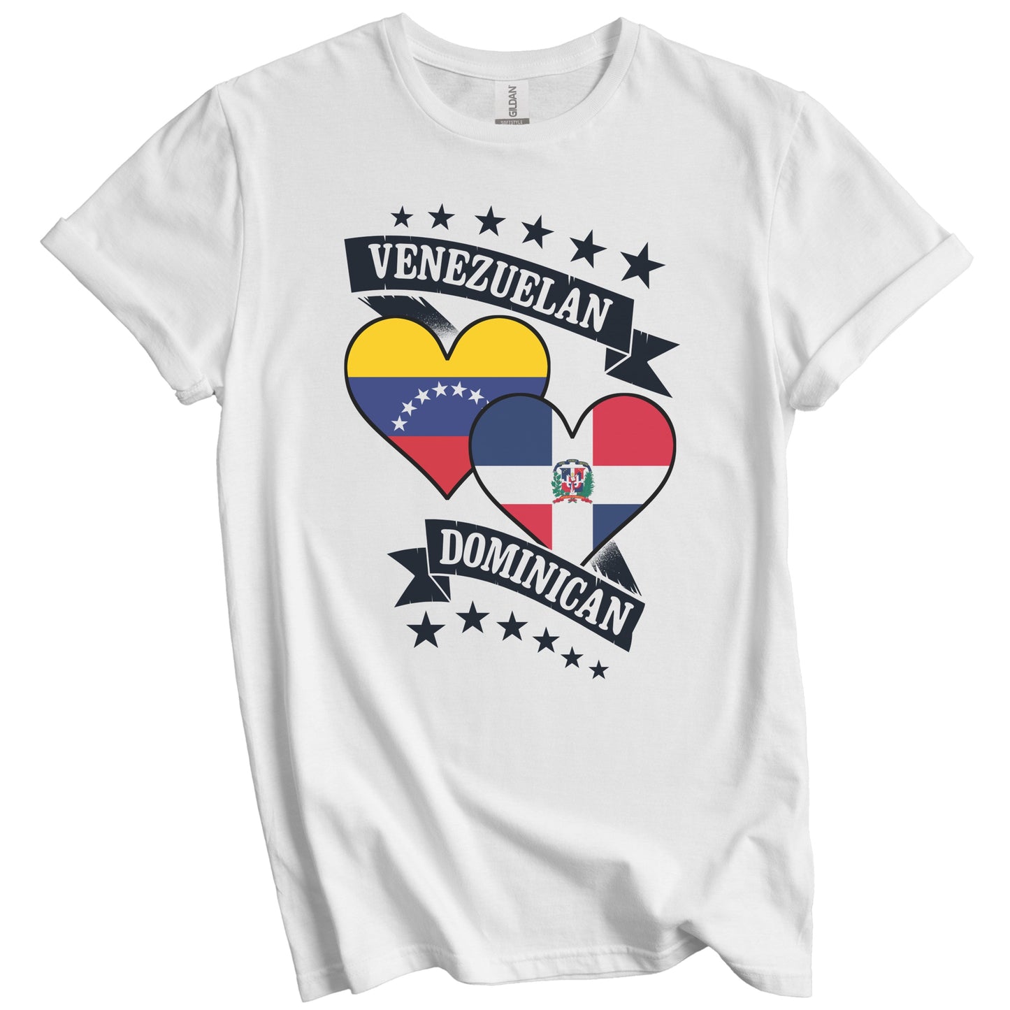 Venezuelan Dominican Heart Flags Venezuela Dominican Republic T-Shirt
