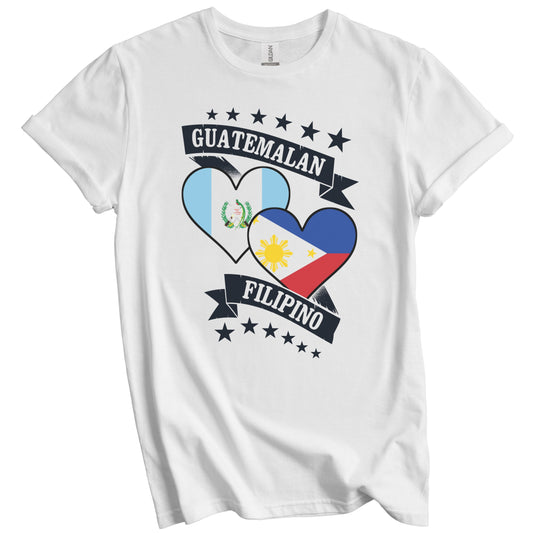 Guatemalan Filipino Heart Flags Guatemala Philippines T-Shirt