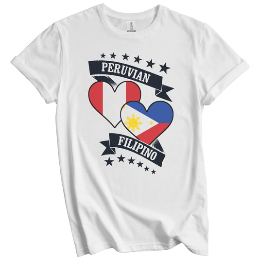 Peruvian Filipino Heart Flags Peru Philippines T-Shirt
