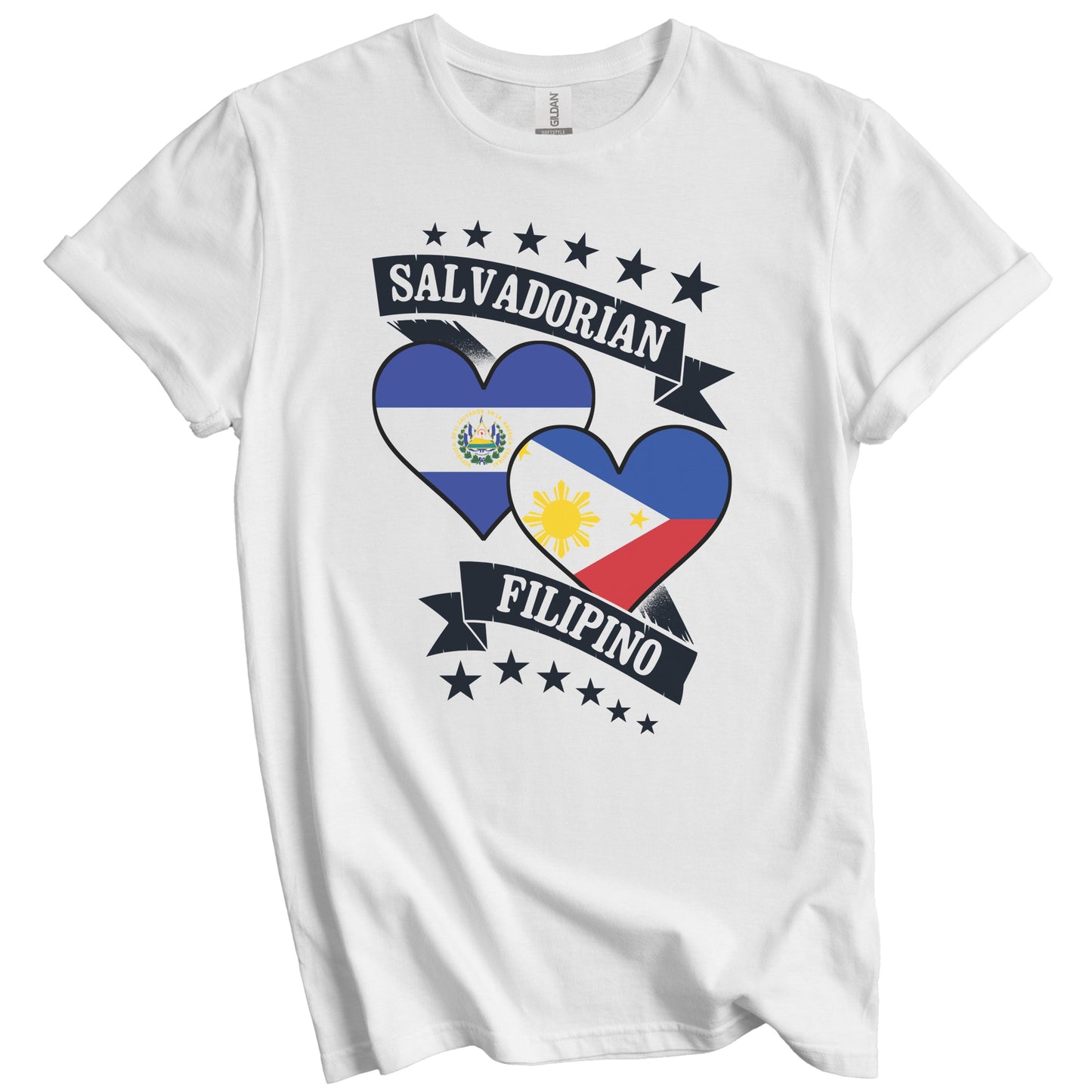 Salvadorian Filipino Heart Flags El Salvador Philippines T-Shirt
