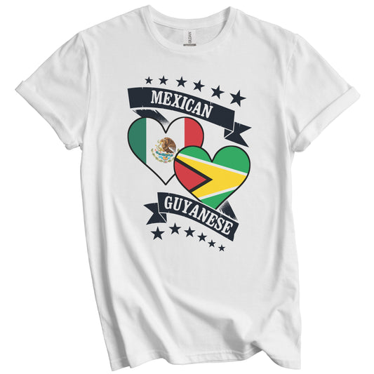 Mexican Guyanese Heart Flags Mexico Guyana T-Shirt
