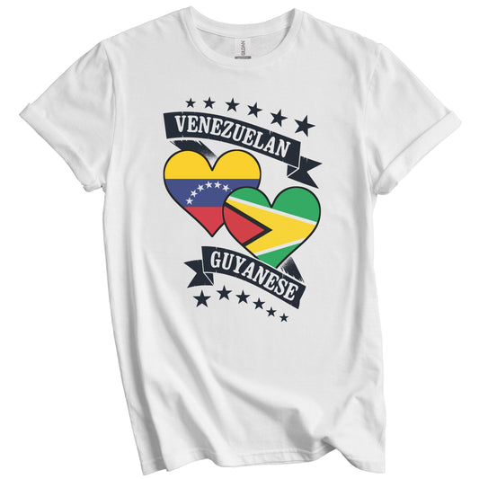 Venezuelan Guyanese Heart Flags Venezuela Guyana T-Shirt