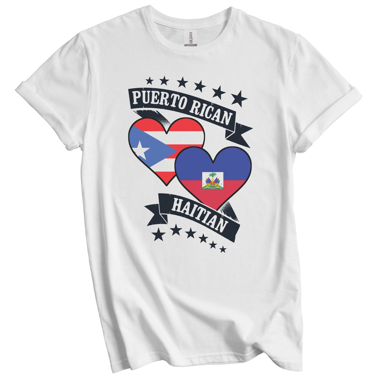 Puerto Rican Haitian Heart Flags Puerto Rico Haiti T-Shirt