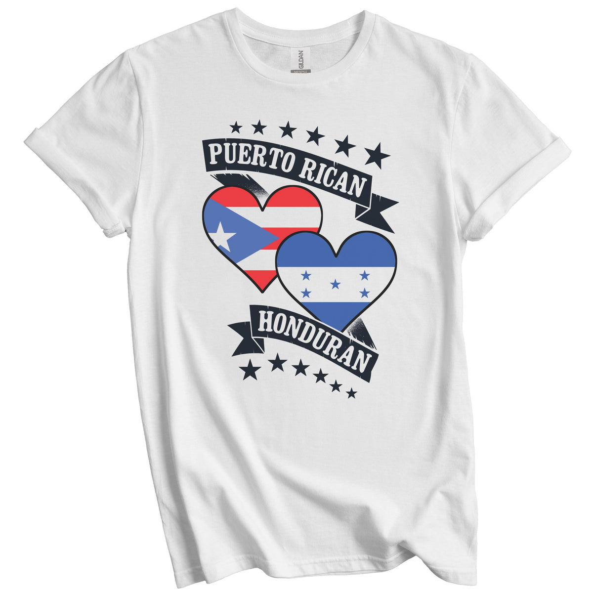 Puerto Rican Honduran Heart Flags Puerto Rico Honduras T-Shirt