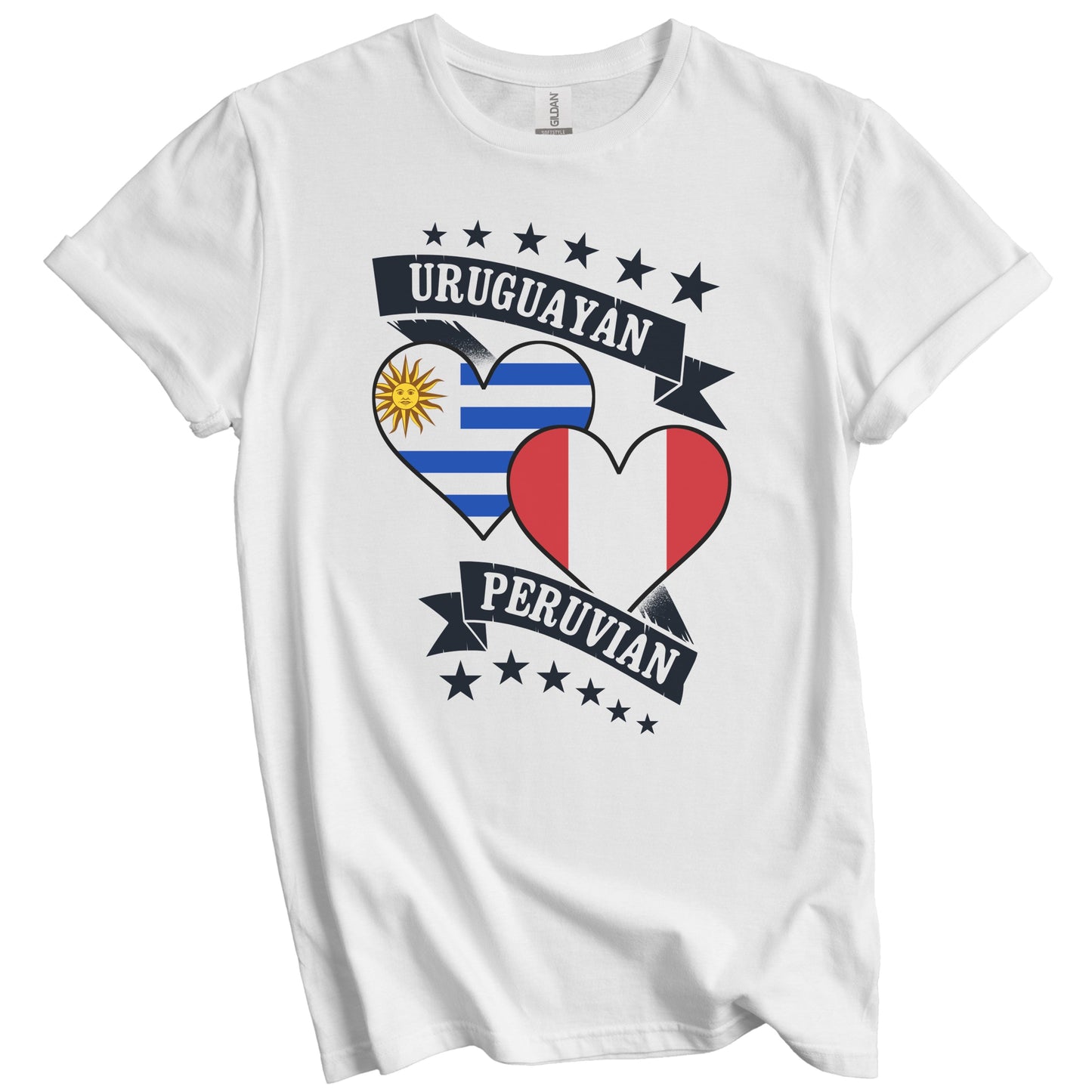 Uruguayan Peruvian Heart Flags Uruguay Peru T-Shirt