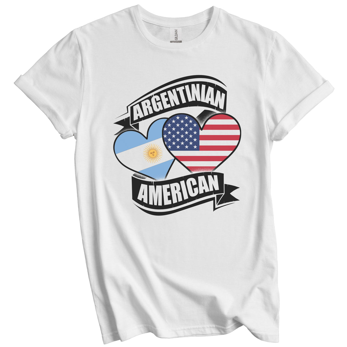 Argentinian American Hearts USA Argentina Argentine Flags T-Shirt