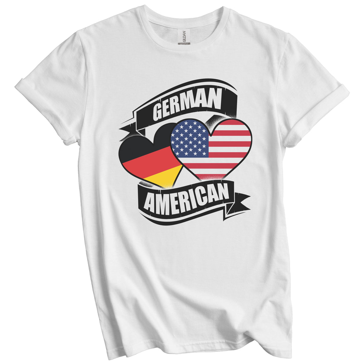 German American Hearts USA Germany Flags T-Shirt