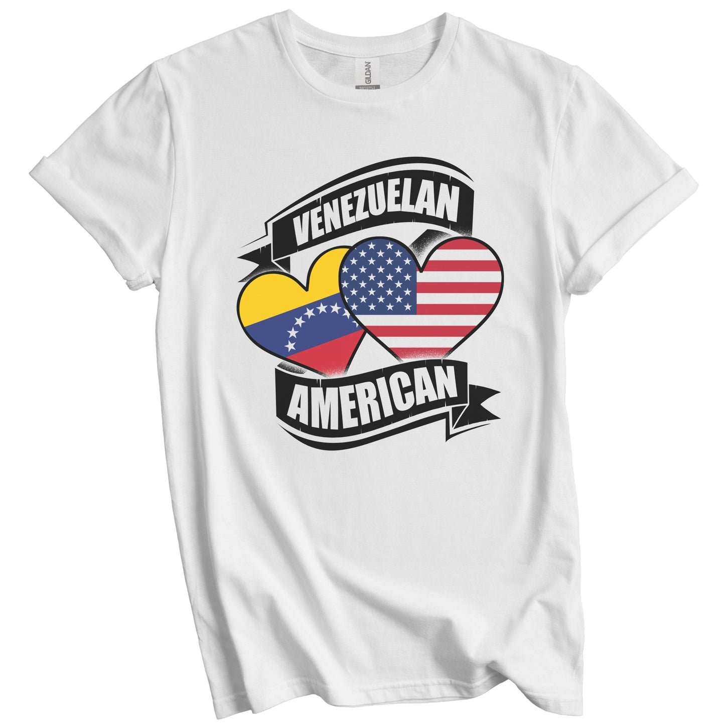 Venezuelan American Hearts USA Venezuela Flags T-Shirt