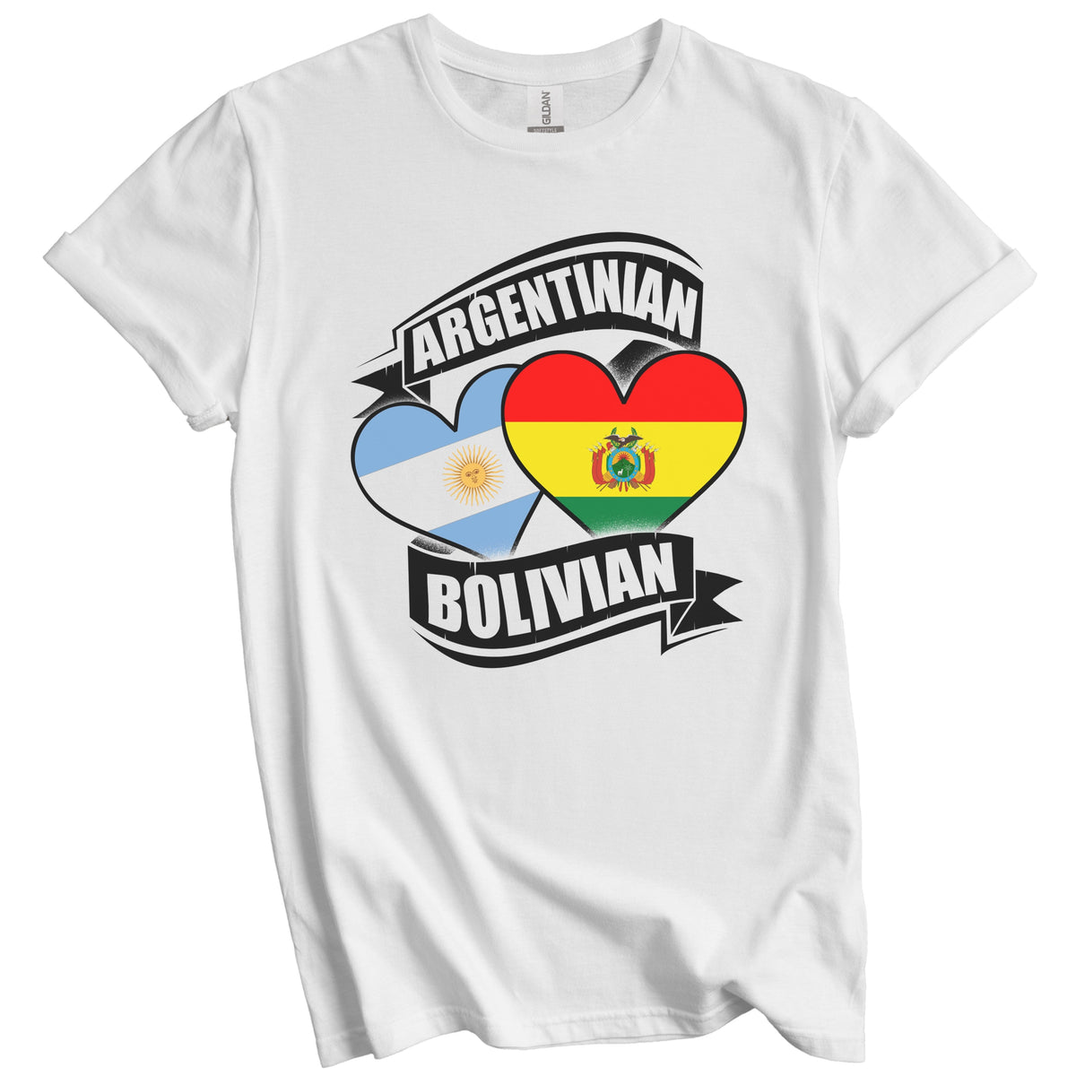 Argentinian Bolivian Hearts Argentina Bolivia Flags T-Shirt