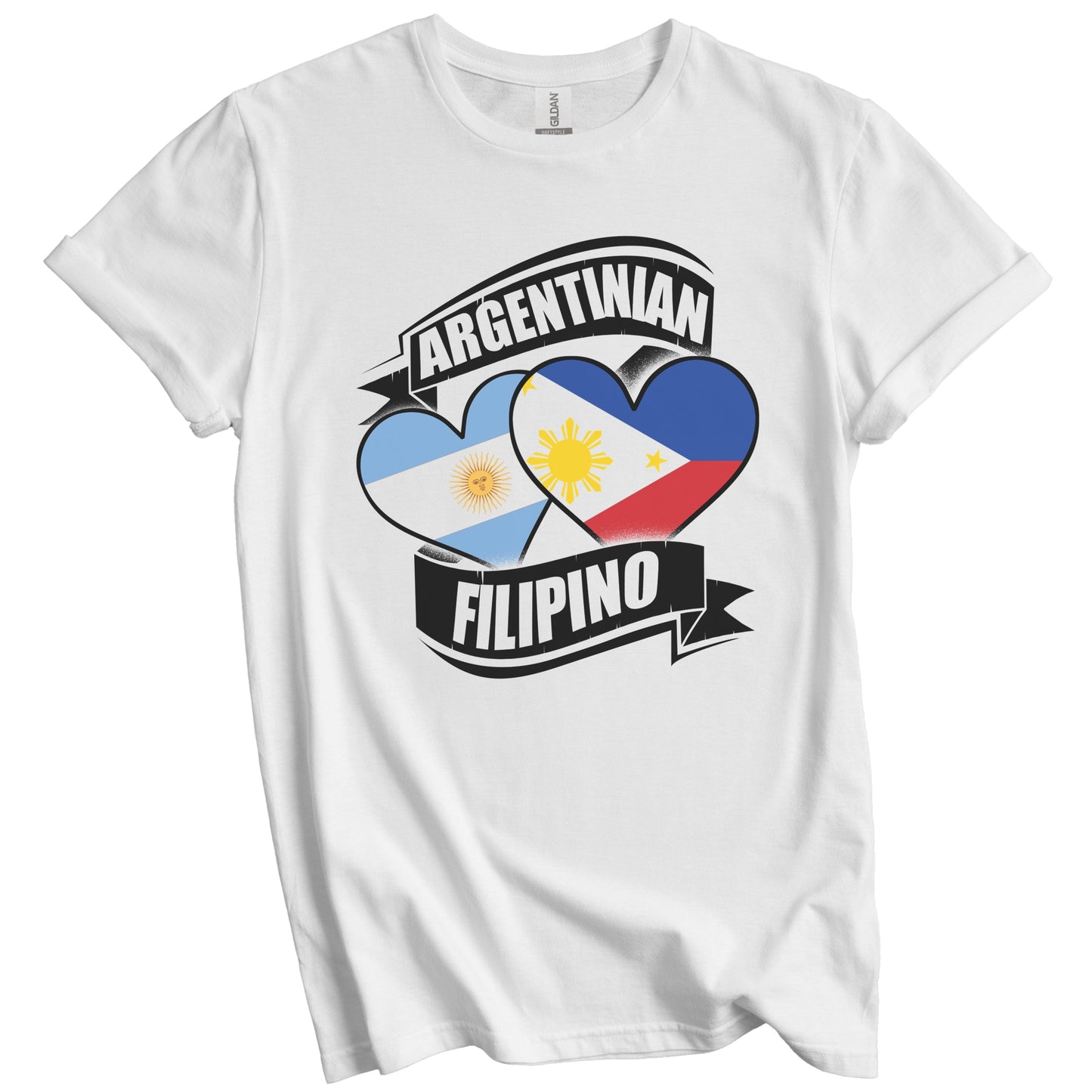 Argentinian Filipino Hearts Argentina Philippines Flags T-Shirt