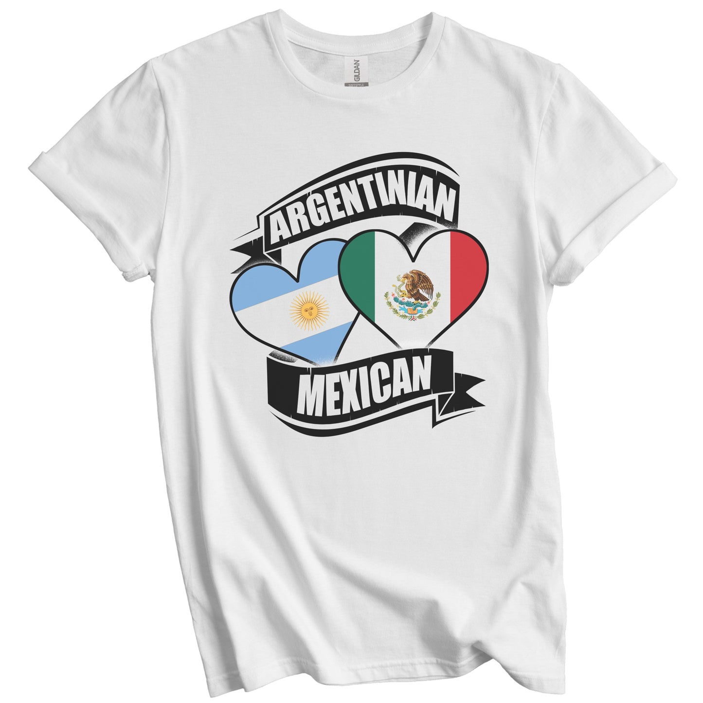 Argentinian Mexican Hearts Argentina Mexico Flags T-Shirt