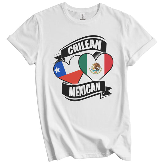 Chilean Mexican Hearts Chile Mexico Flags T-Shirt