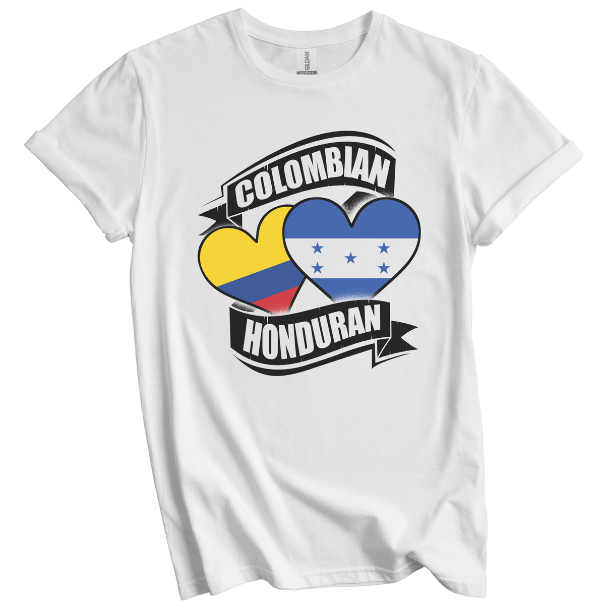 Colombian Honduran Hearts Colombia Honduras Flags T-Shirt