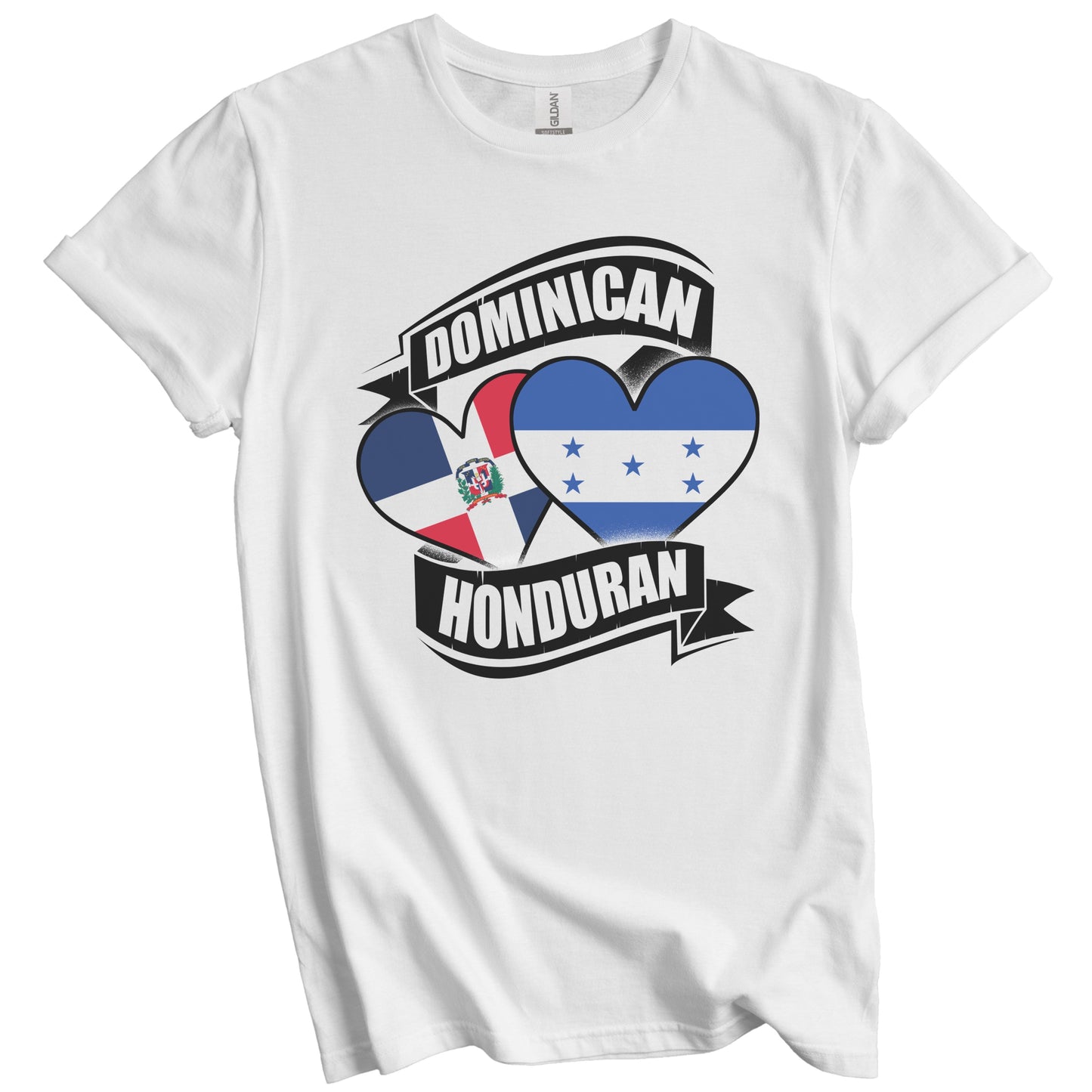 Dominican Honduran Hearts Dominican Republic Honduras Flags T-Shirt