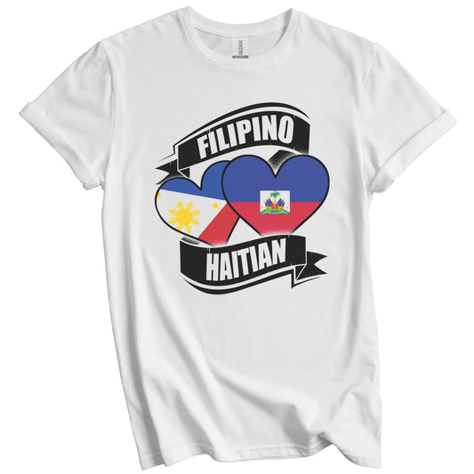 Filipino Haitian Hearts Philippines Haiti Flags T-Shirt