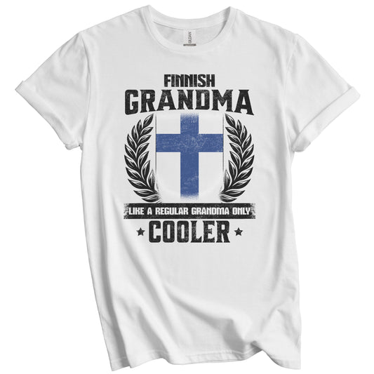 Finnish Grandma Funny Finland Flag Grandmother Grandparents Day T-Shirt - Finnish Grandma Like A Regular Grandma Only Cooler