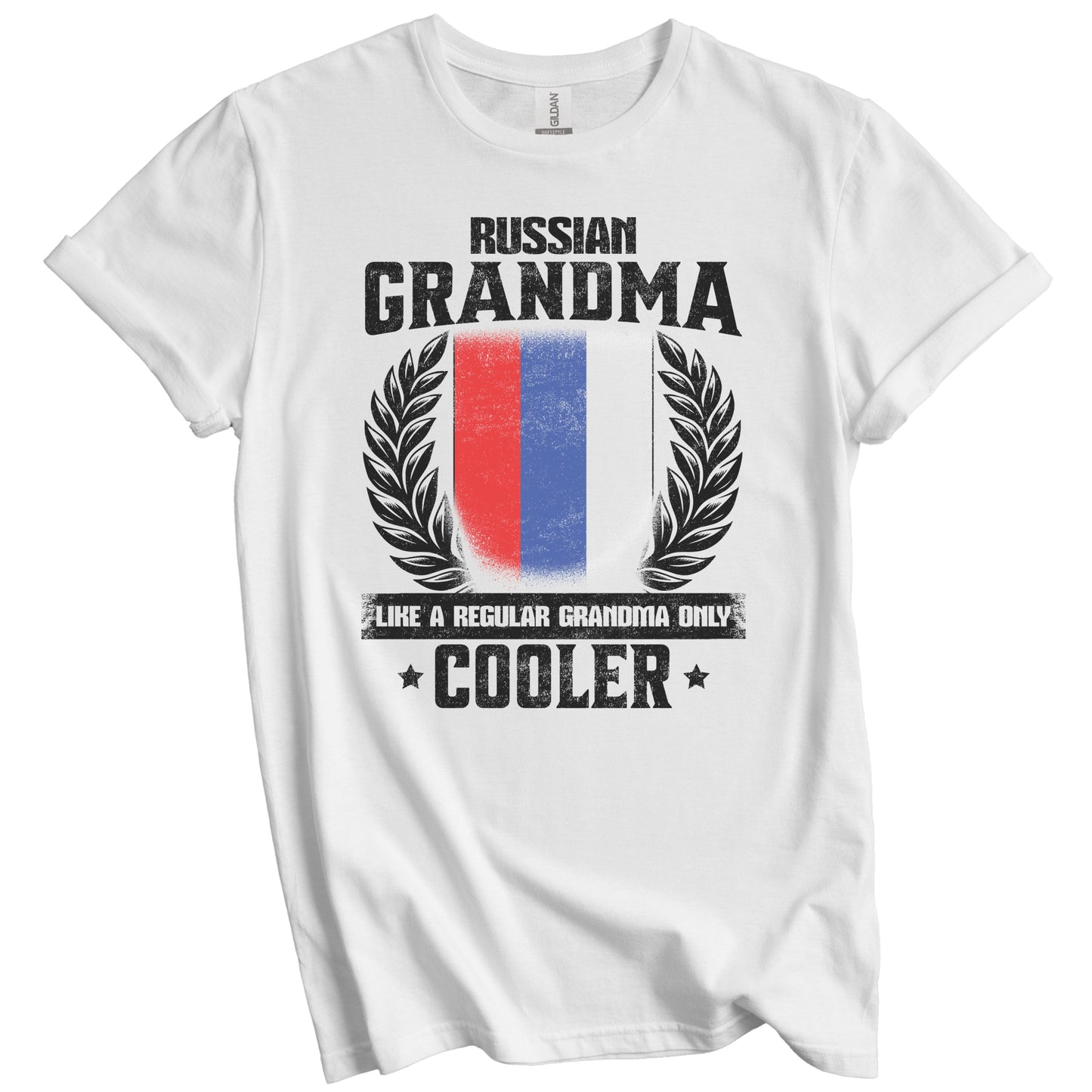 Russian Grandma Funny Russia Flag Grandmother Grandparents Day T-Shirt - Russian Grandma Like A Regular Grandma Only Cooler