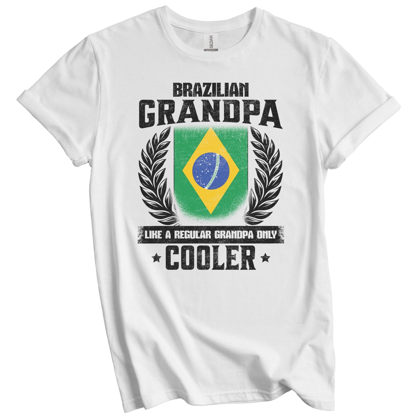 Brazilian Grandpa Funny Brazil Flag Grandfather Grandparents Day T-Shirt - Brazilian Grandpa Like A Regular Grandpa Only Cooler