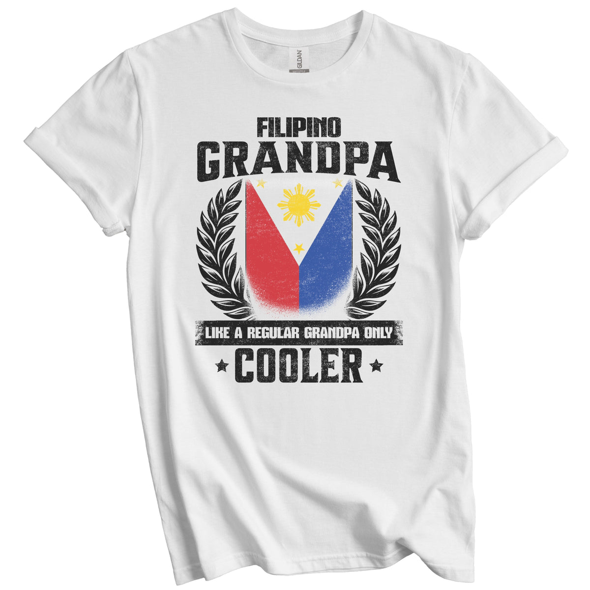 Filipino Grandpa Funny Philippines Flag Grandfather Grandparents Day T-Shirt - Filipino Grandpa Like A Regular Grandpa Only Cooler