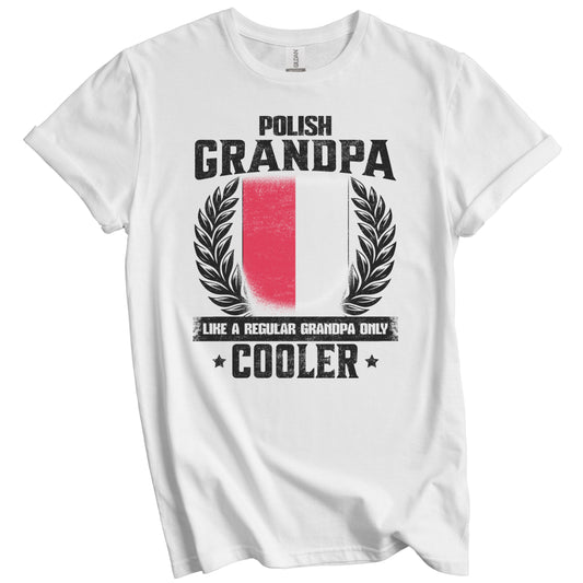 Polish Grandpa Funny Poland Flag Grandfather Grandparents Day T-Shirt - Polish Grandpa Like A Regular Grandpa Only Cooler