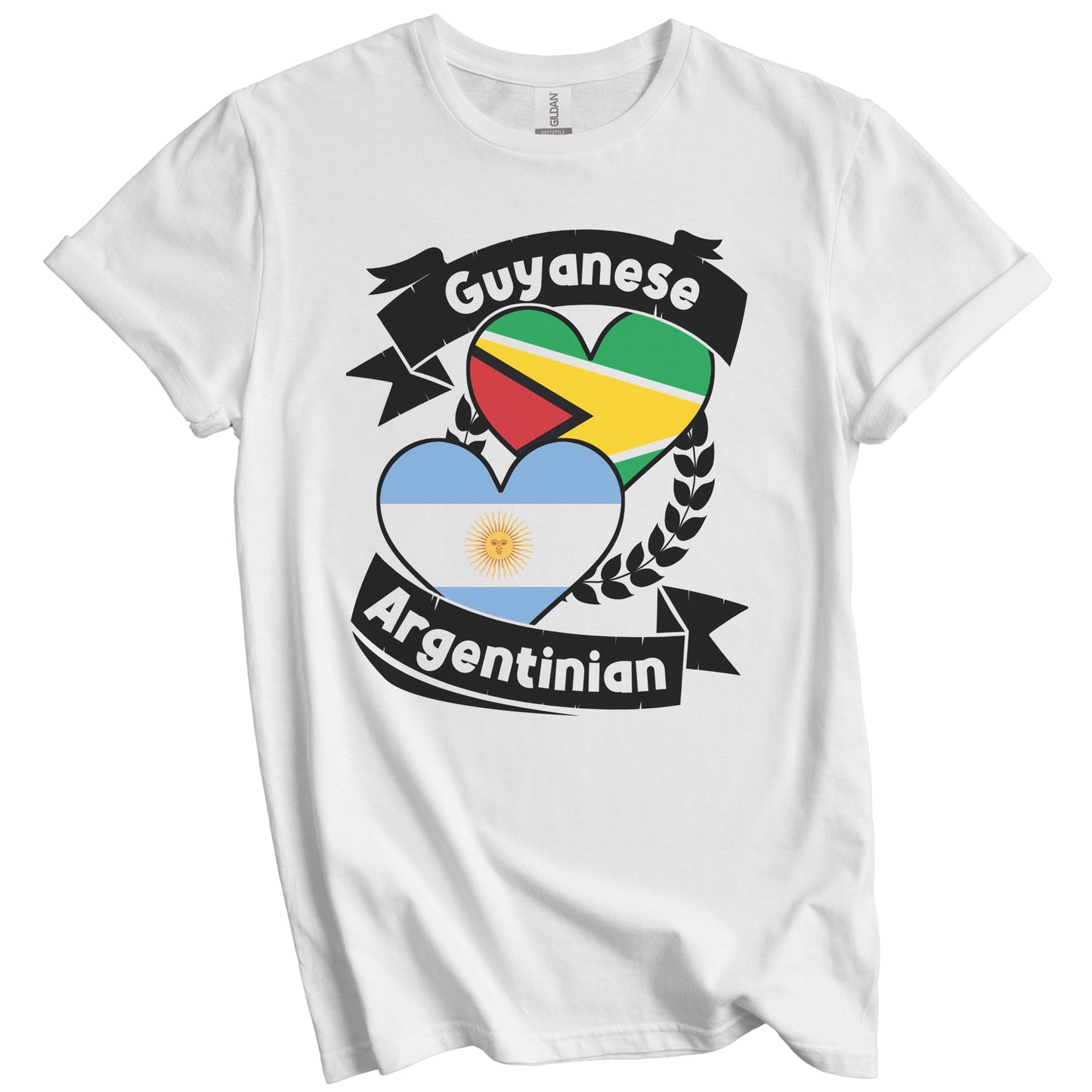 Guyanese Argentinian Heart Flags Guyana Argentina T-Shirt