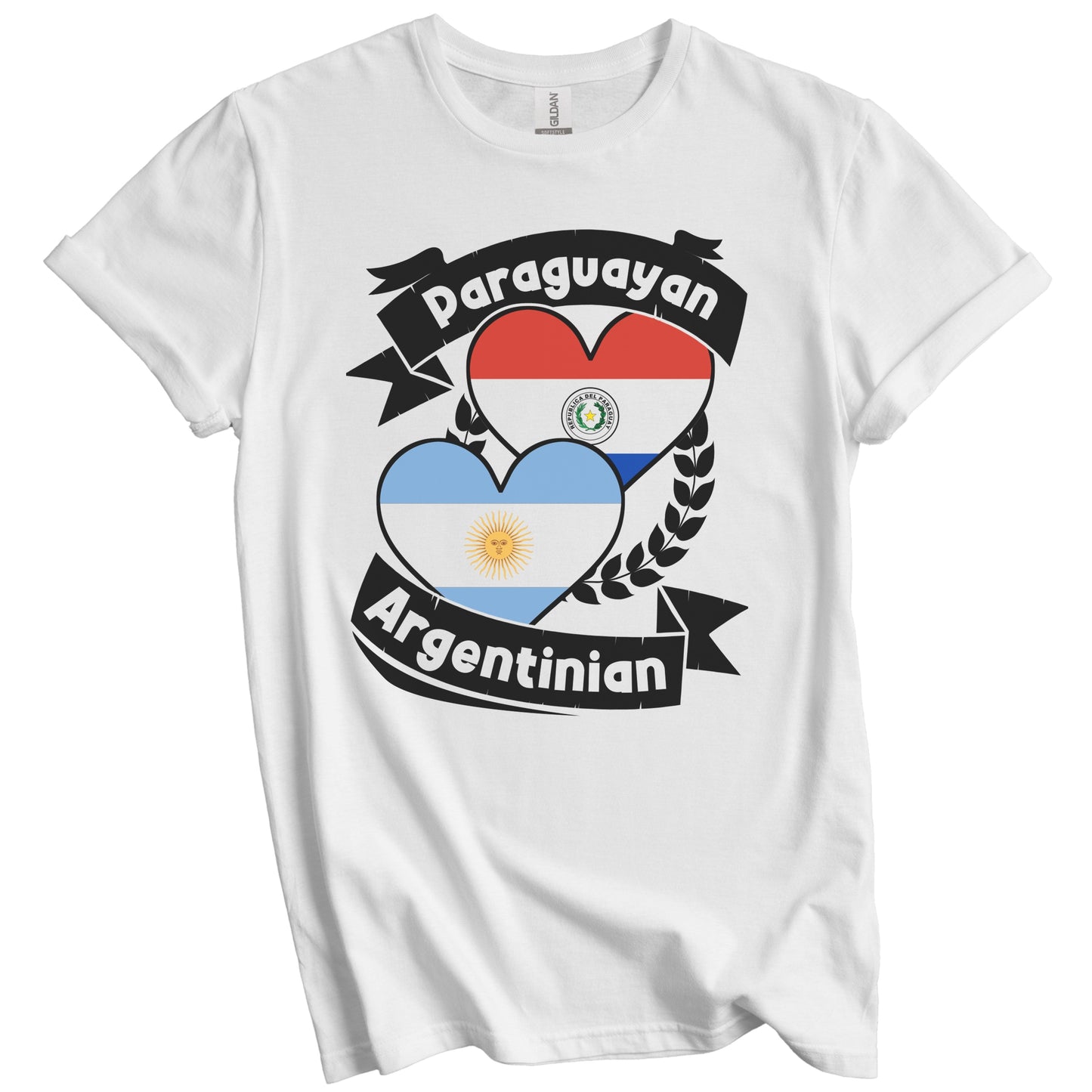Paraguayan Argentinian Heart Flags Paraguay Argentina T-Shirt