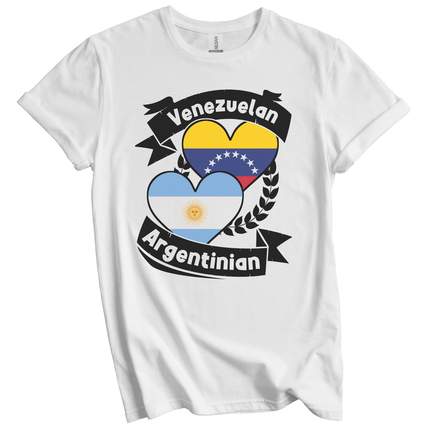 Venezuelan Argentinian Heart Flags Venezuela Argentina T-Shirt